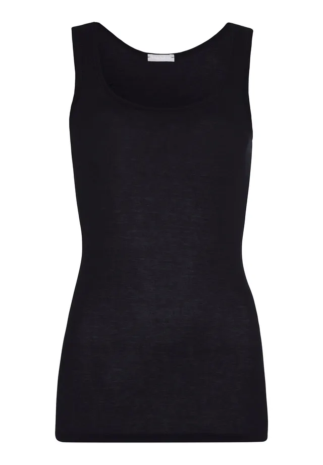 hanro-ultralight-tank-top-schwarz-s-baumwolle image 1
