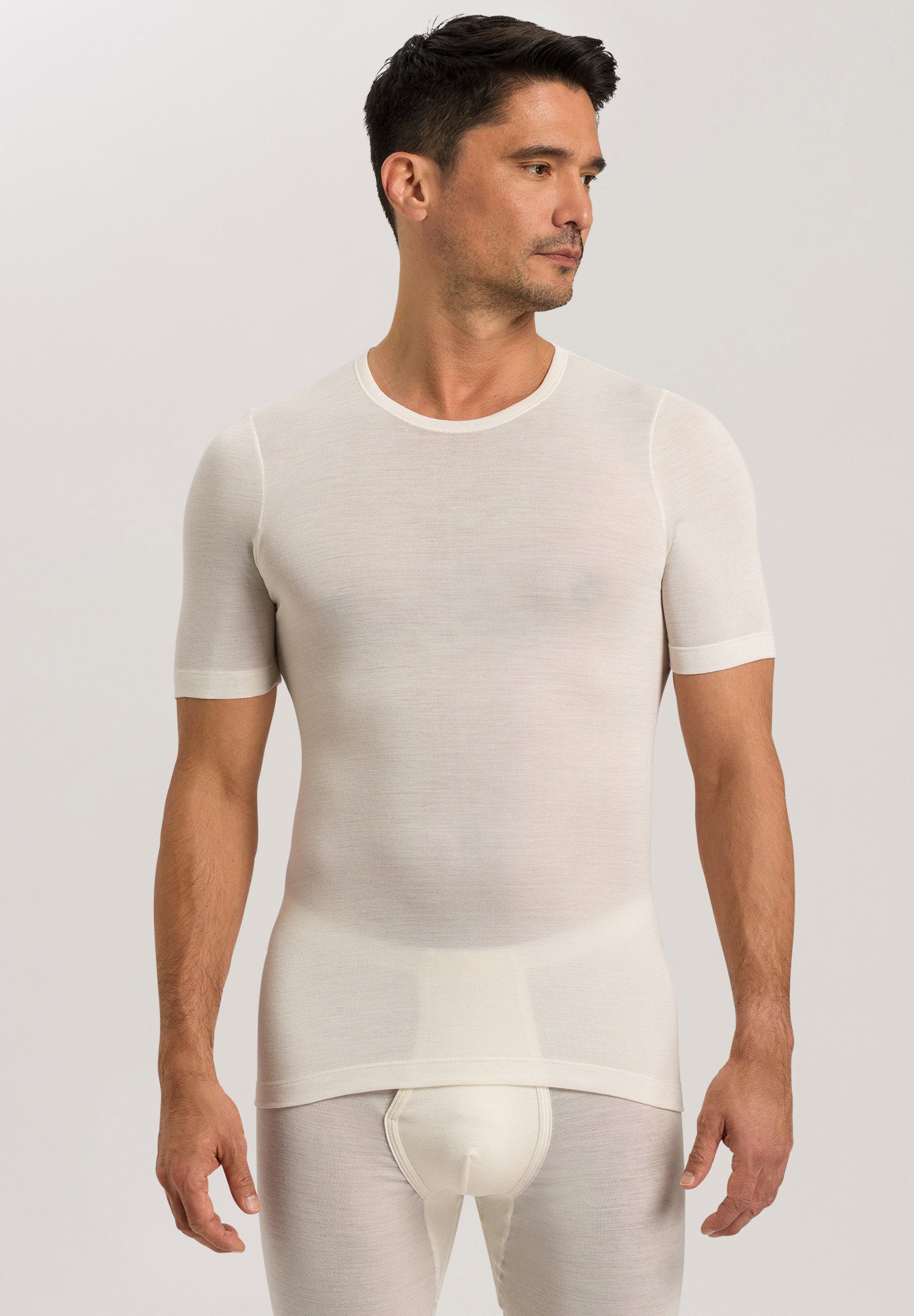 hanro-woolen-silk-t-shirt-kurzarm-cygne-wolle-seide-herren image 2