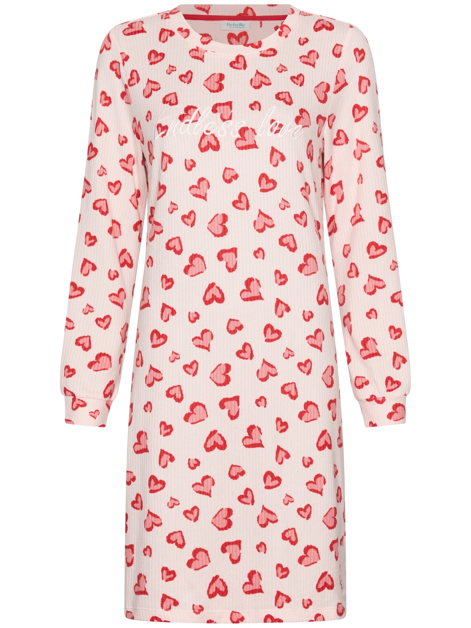 myrebelle-endless-love-nachthemd-rosa-herzen-langarm-fleece image 1