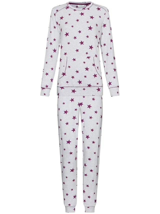 myrebelle-starlight-magic-damenpyjama-grau-sterne image 1