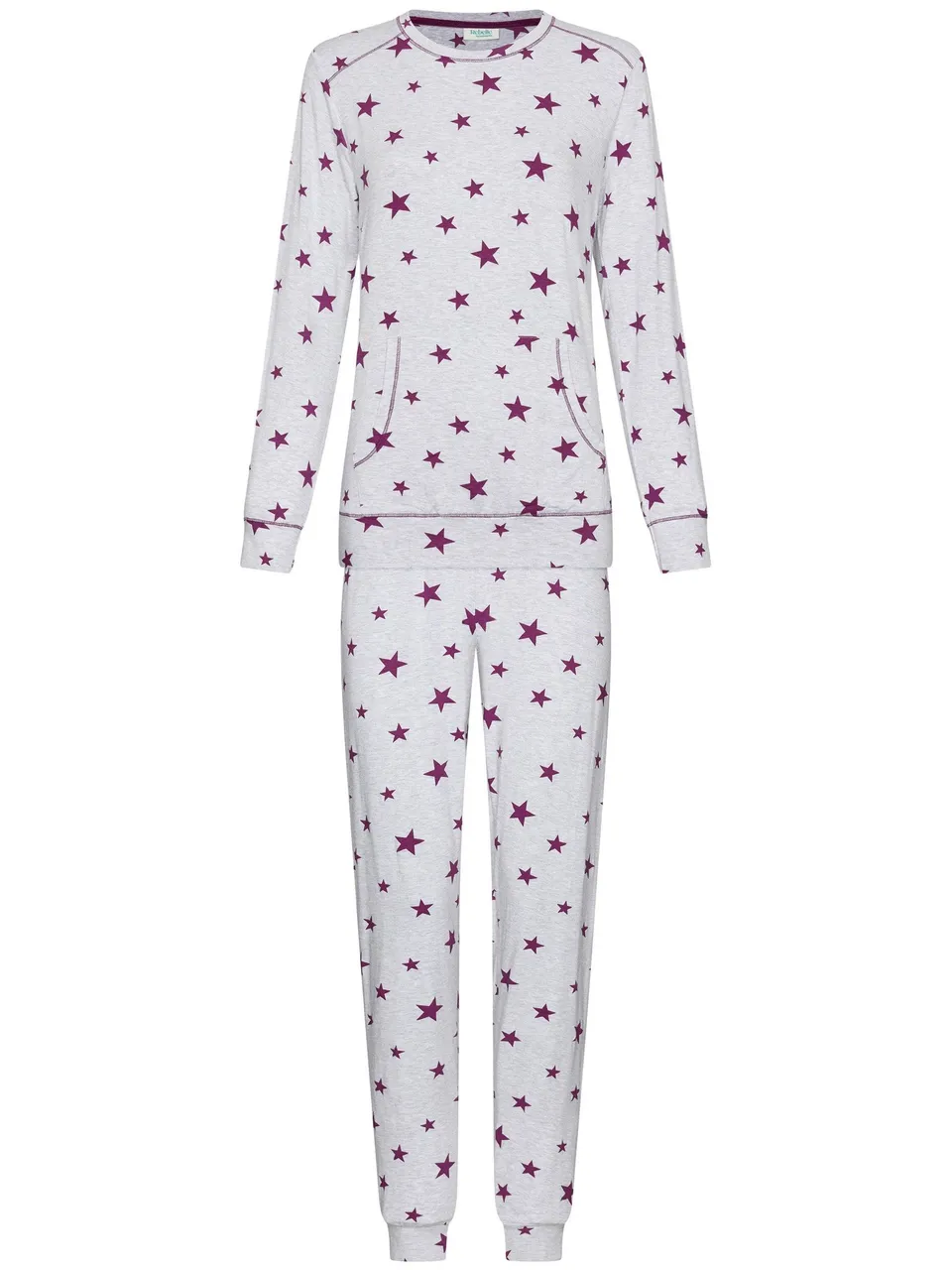 myrebelle-starlight-magic-damenpyjama-grau-sterne image 1