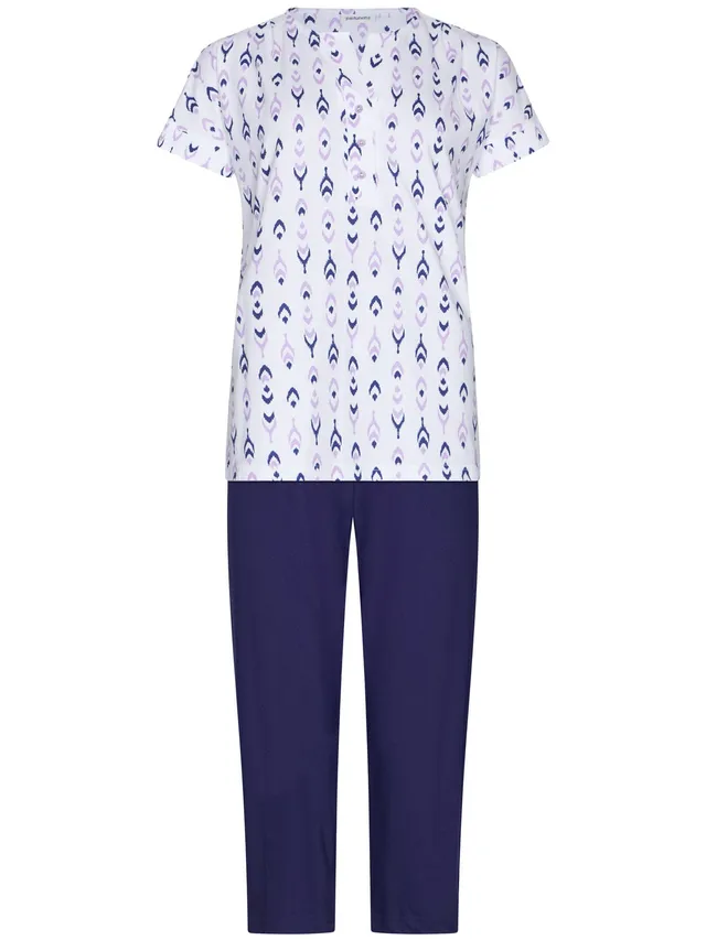 pastunette-purple-haze-pyjama-wei-kurzarm-3-4-hose-baumwolle image 1