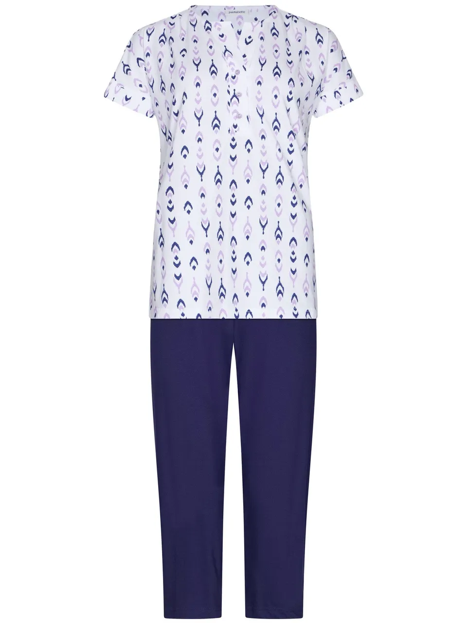 pastunette-purple-haze-pyjama-wei-kurzarm-3-4-hose-baumwolle image 1