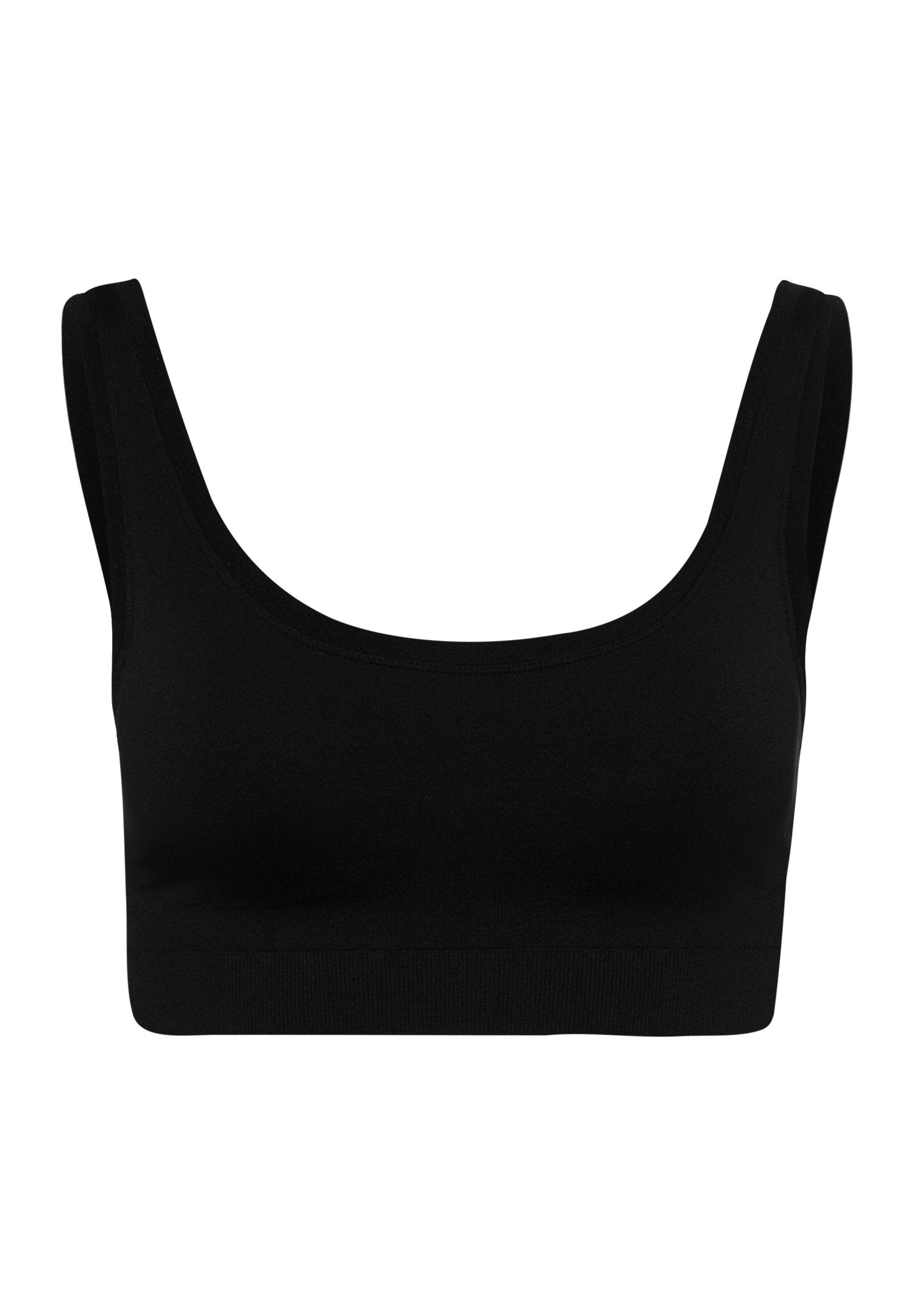 hanro-touch-feeling-padded-crop-top-bustier-schwarz-microfaser image 1