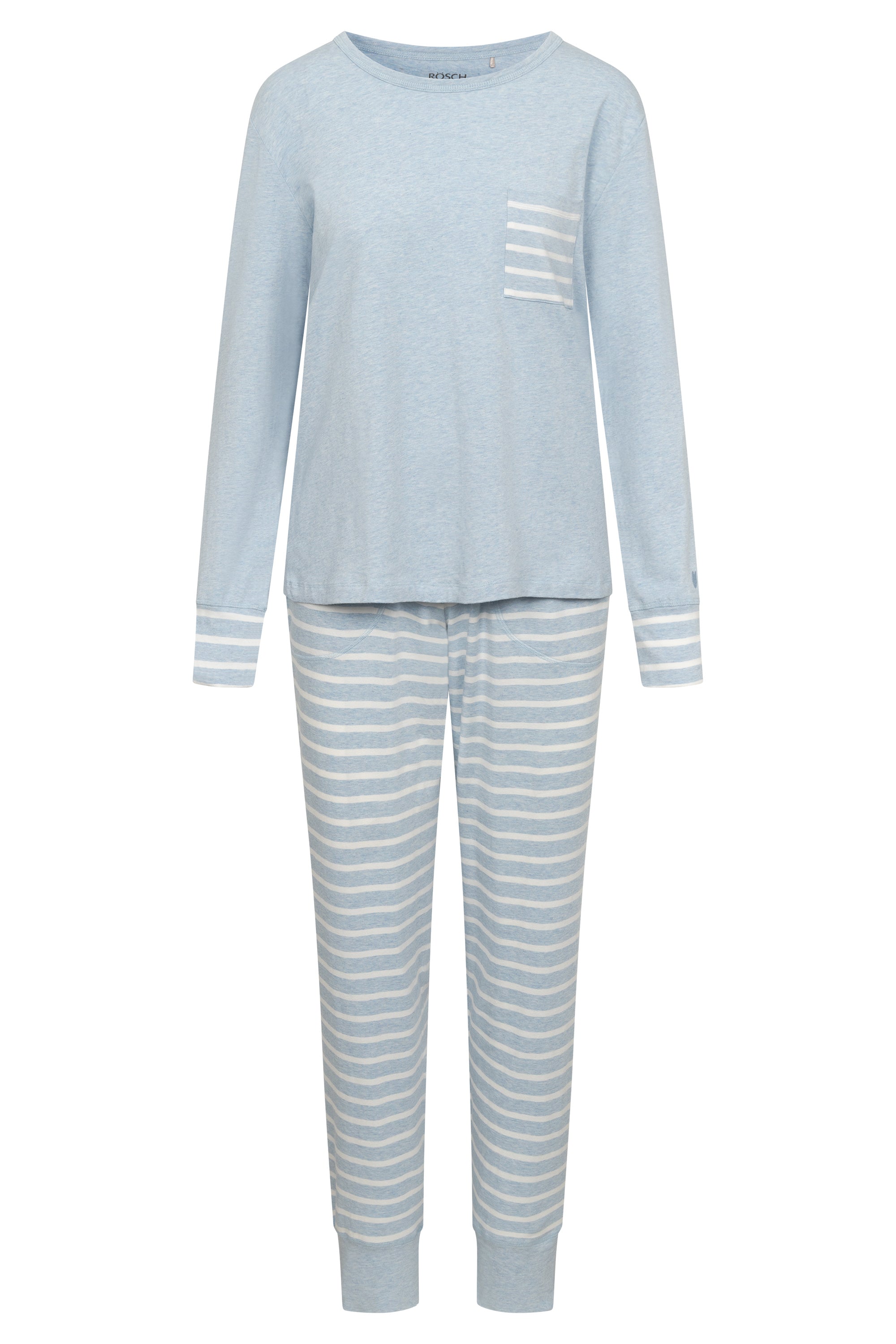 r-sch-be-happy-pyjama-lang-blau-ringel-b-ndchen image 2