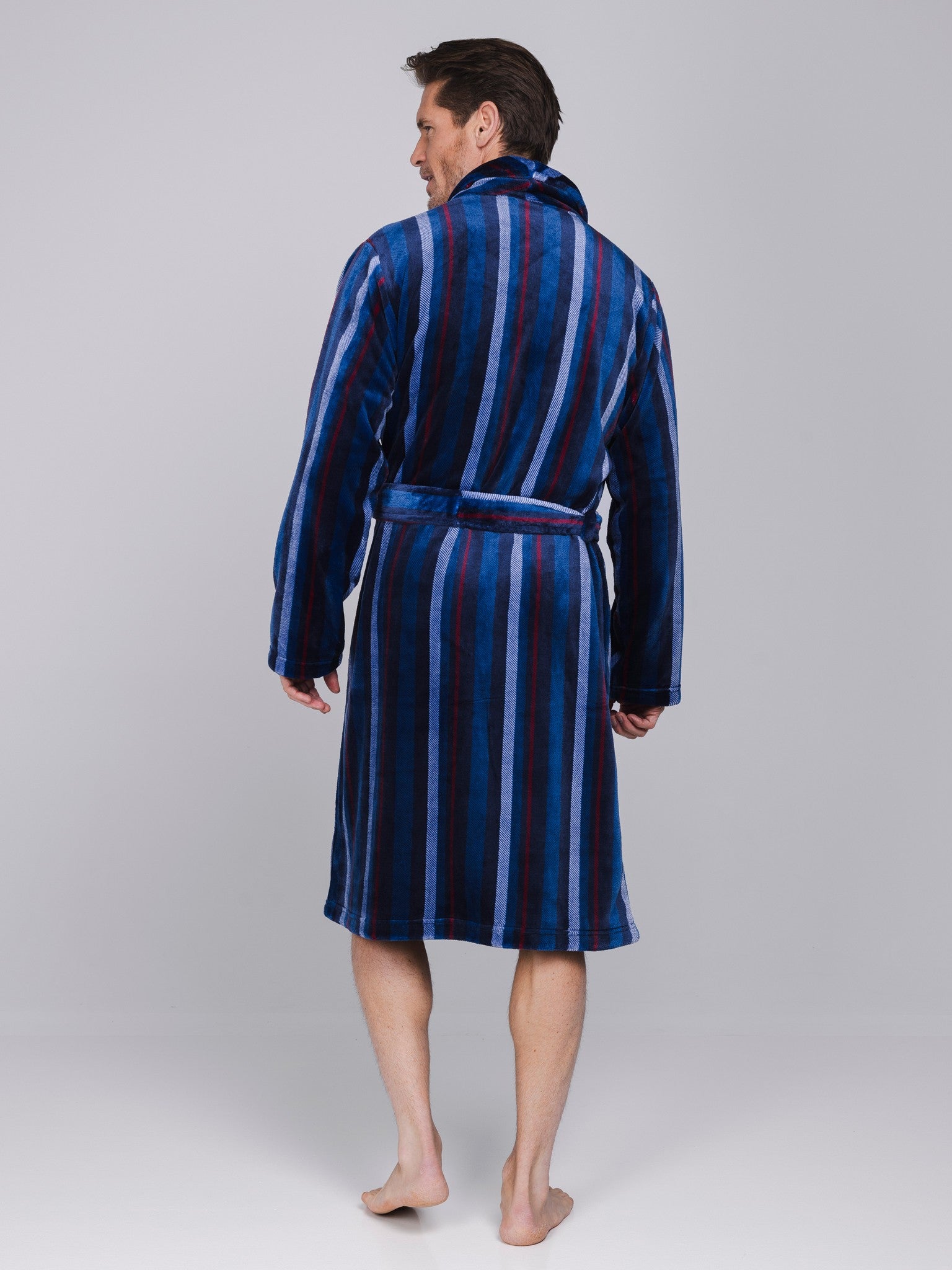 pastunette-northern-nights-morgenmantel-herren-blau-streifen-fleece image 4