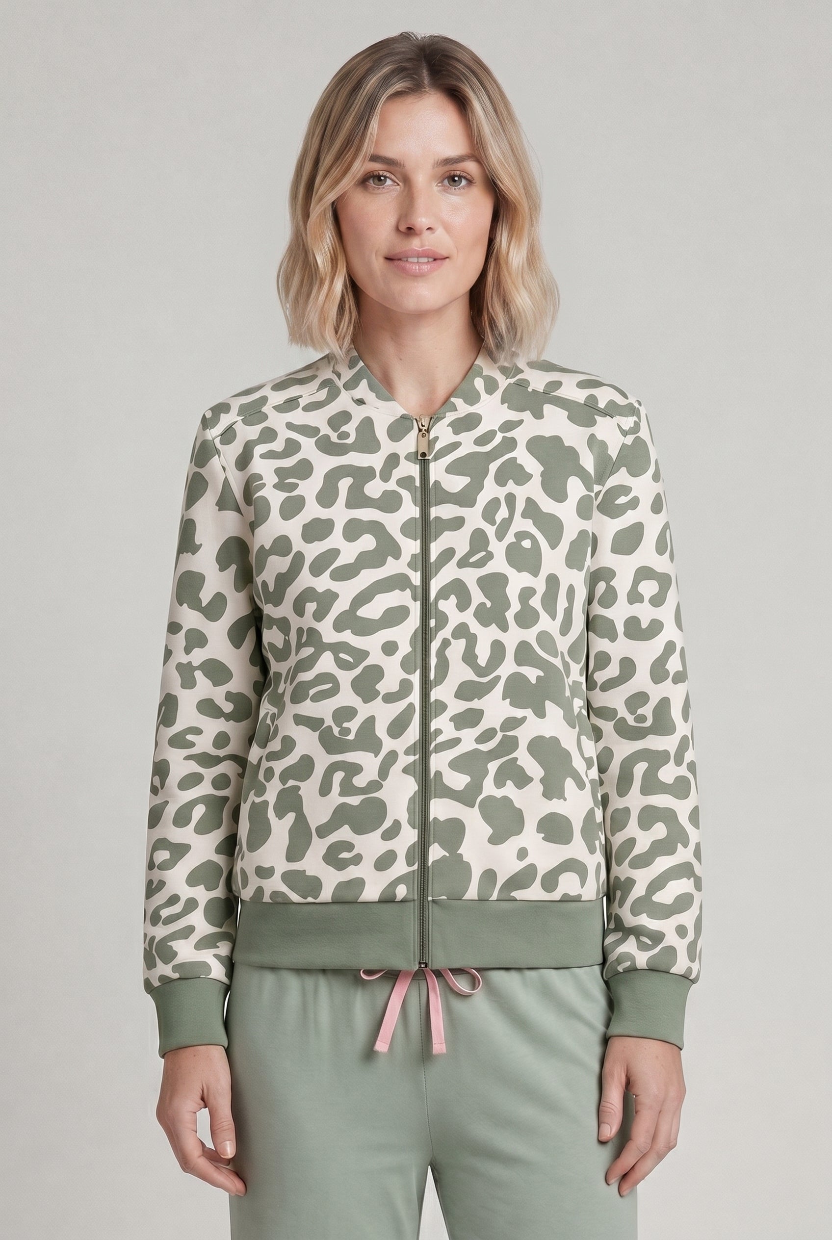 r-sch-be-happy-sweatjacke-leo-print-gr-n-baumwolle-modal image 1