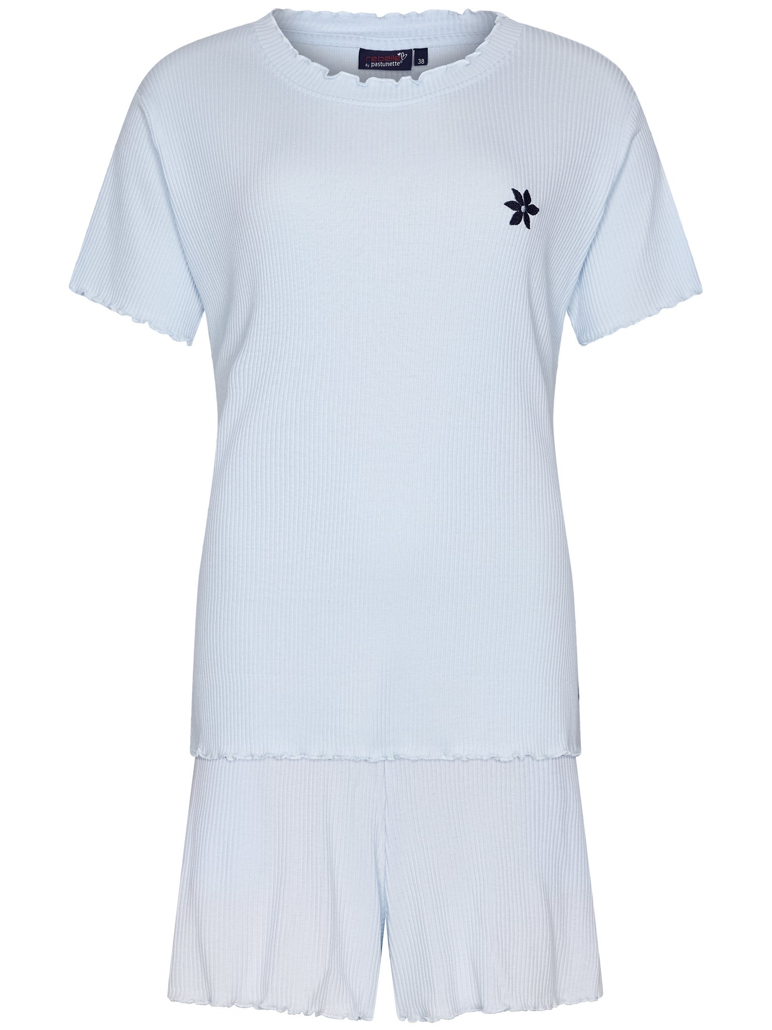 pastunette-rebelle-relax-shortama-hellblau-r-schen-baumwolle image 1
