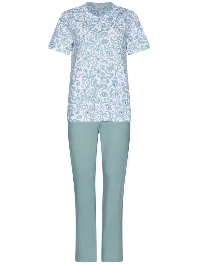 pastunette-stone-blue-pyjama-blau-bio-baumwolle-kurzarm image 1