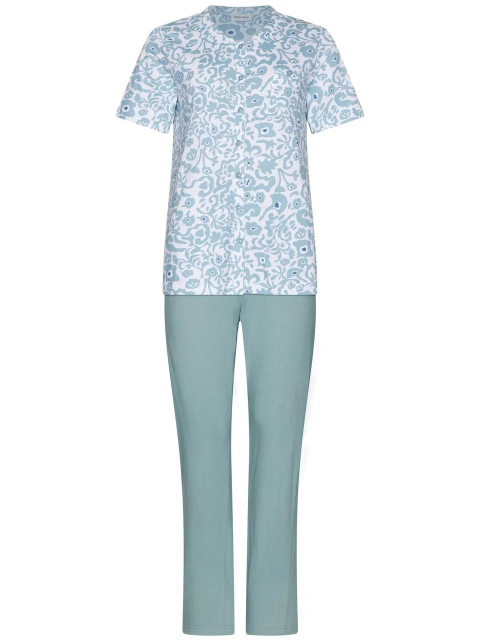 pastunette-stone-blue-pyjama-blau-bio-baumwolle-kurzarm image 1