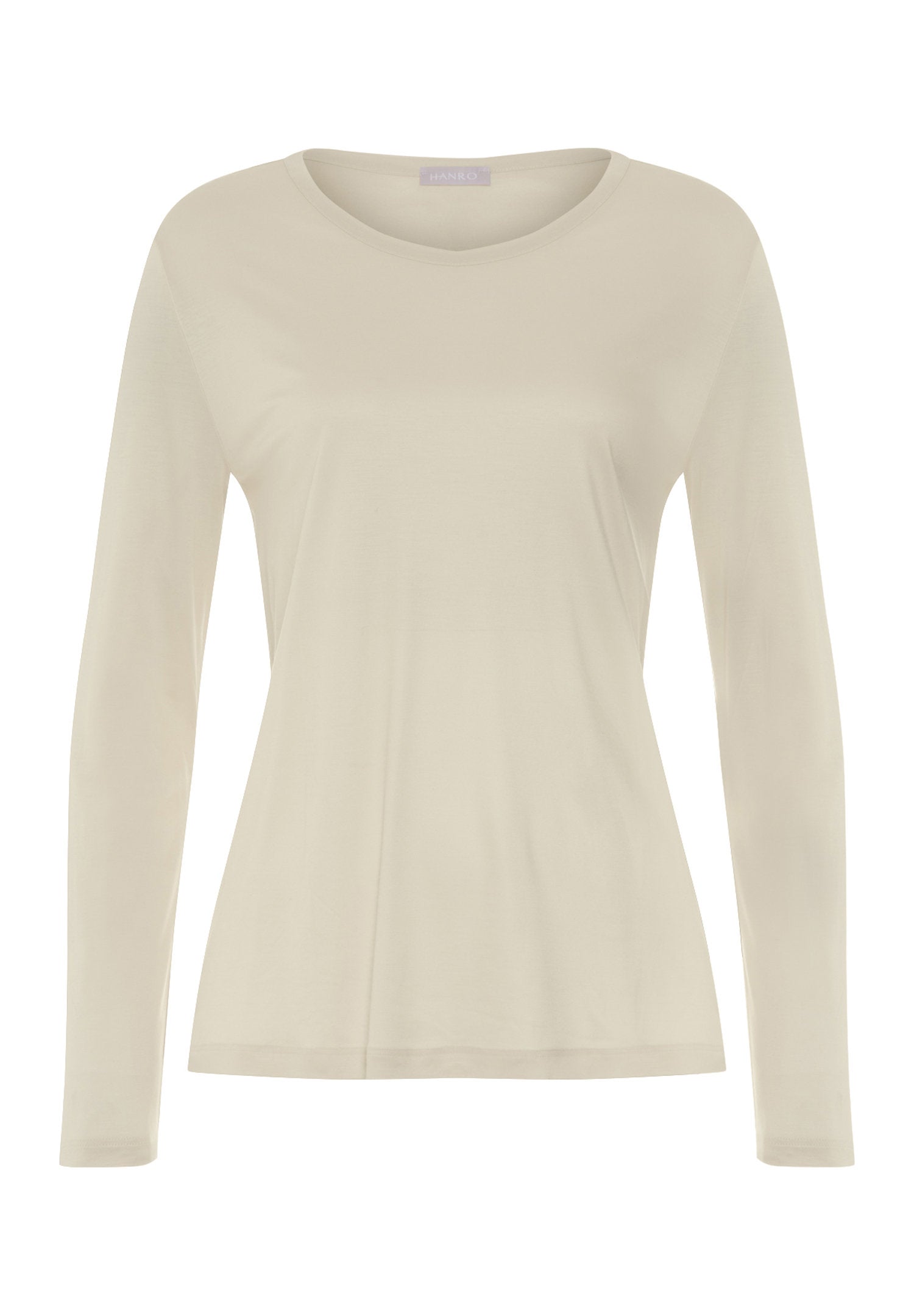 hanro-natural-living-tania-langarmshirt-pyjamaoberteil-creamy-silk-tencel image 1
