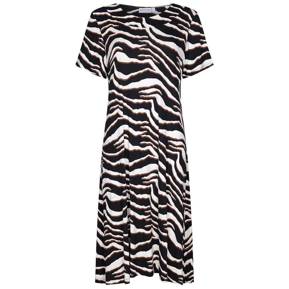 pastunette-beach-kleid-zebra-strandkleid-schwarz image 1