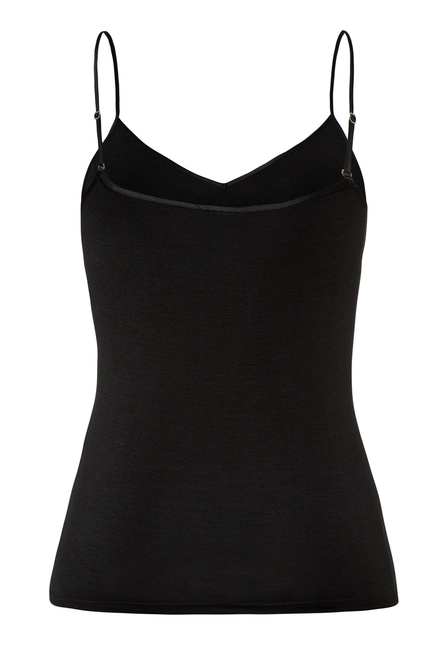 hanro-woolen-silk-spaghetti-top-schwarz-wolle-seide image 3
