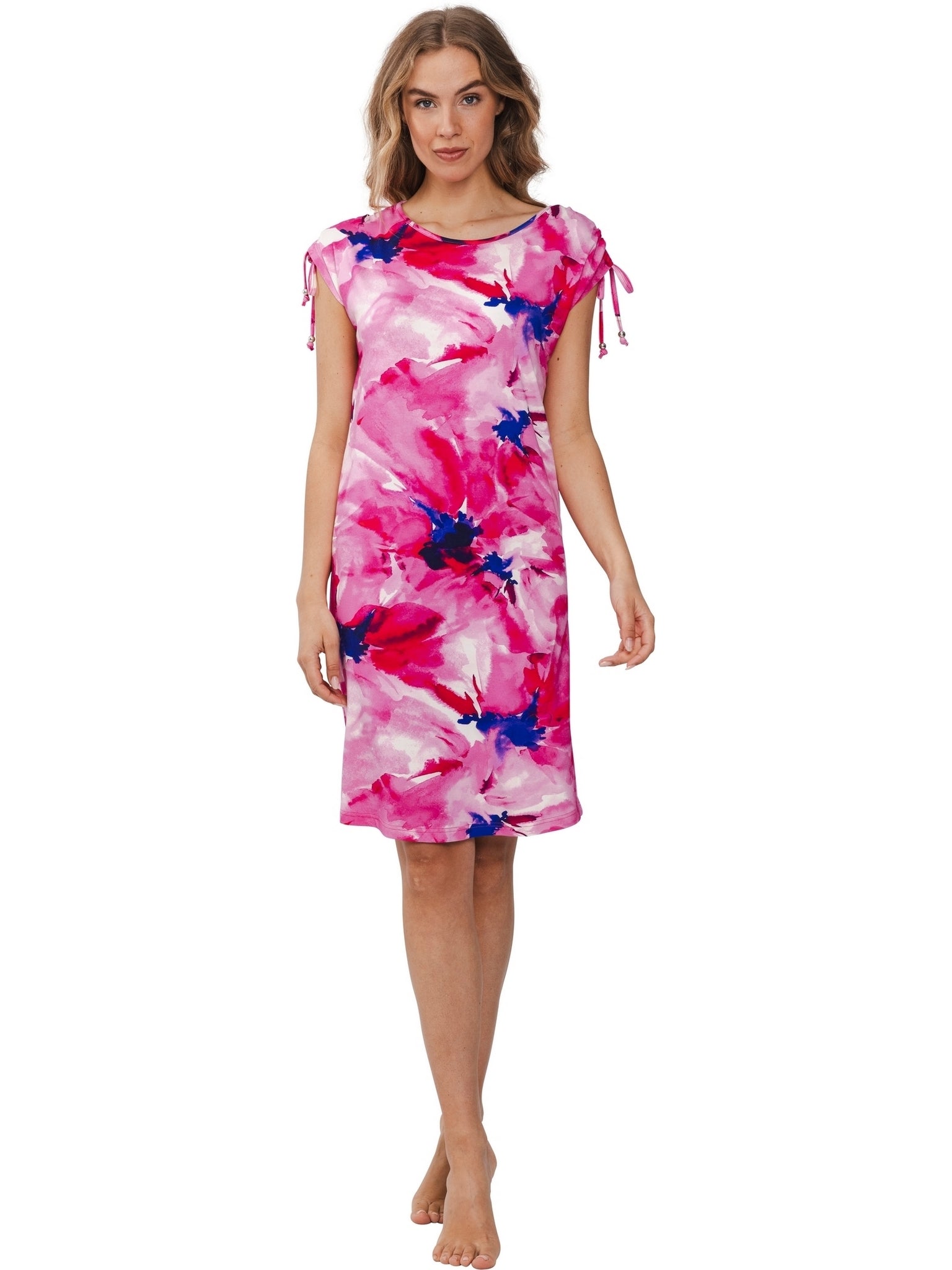 pastunette-ray-flower-kleid-strandkleid-rosa-95-cm-viskose image 2