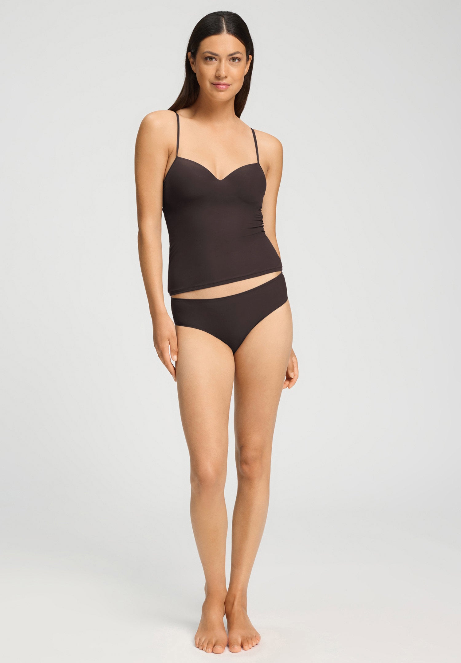 hanro-allure-padded-bra-camisole-top-mocha-brown-b-gel image 6