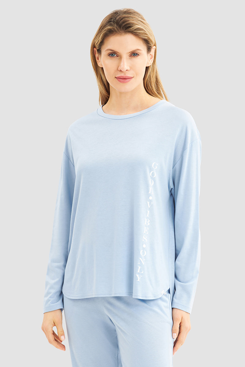 r-sch-be-happy-good-vibes-only-shirt-langarm-damen-blau image 1