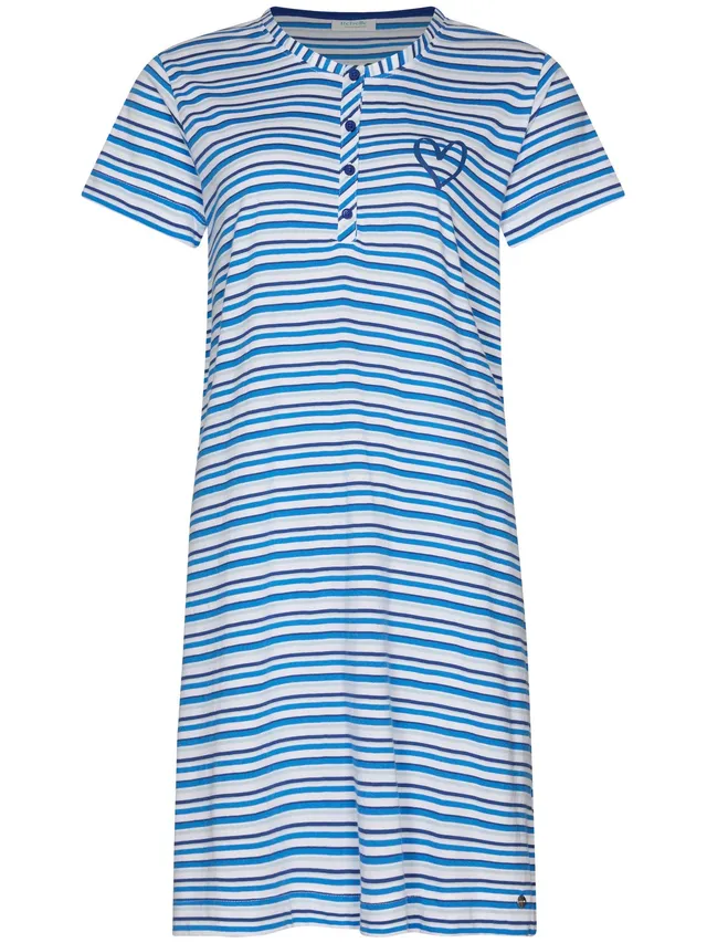 myrebelle-nachthemd-blue-bay-blau-bio-baumwolle-gestreift image 1