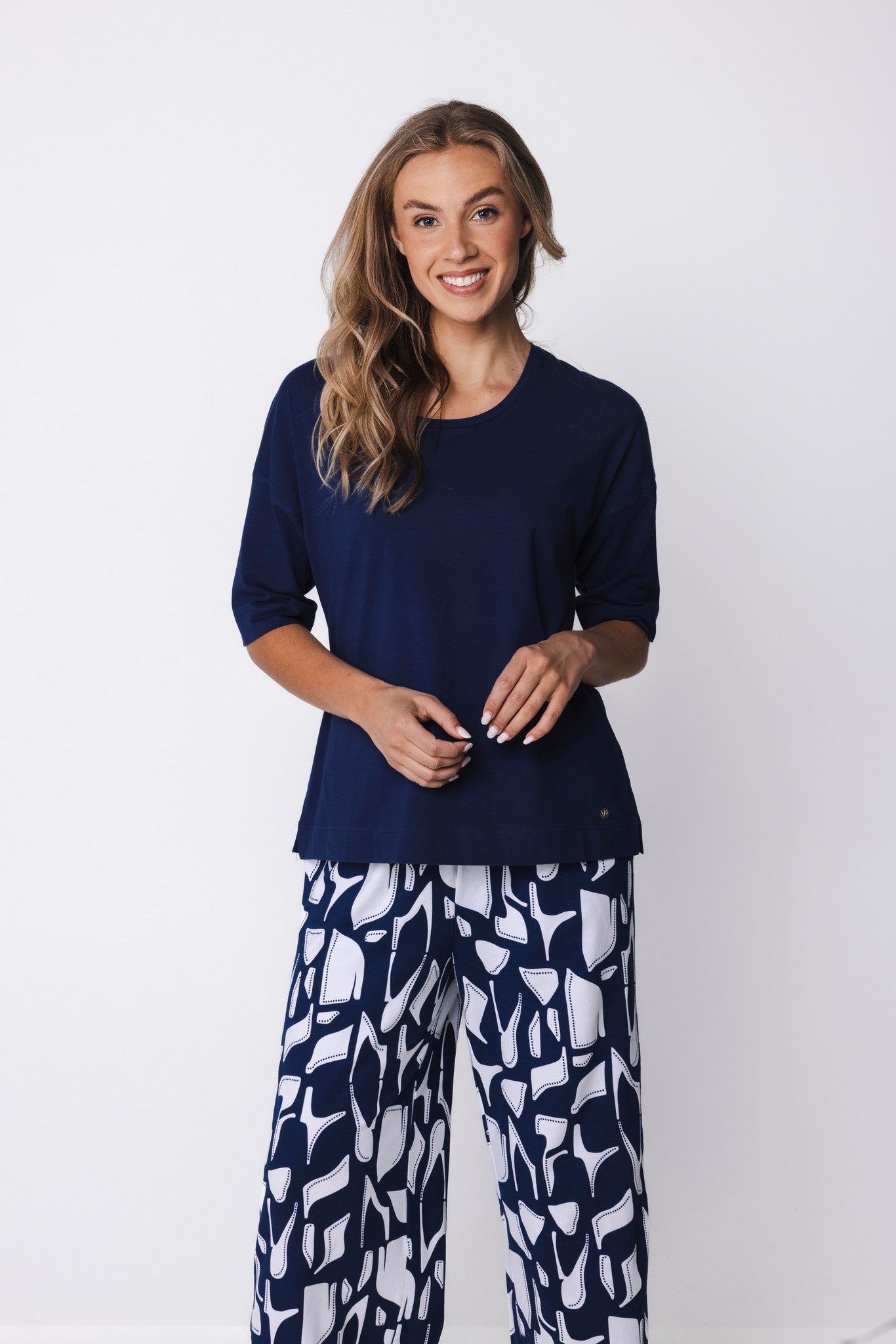pastunette-midnight-mosaic-pyjama-blau-bio-baumwolle image 6
