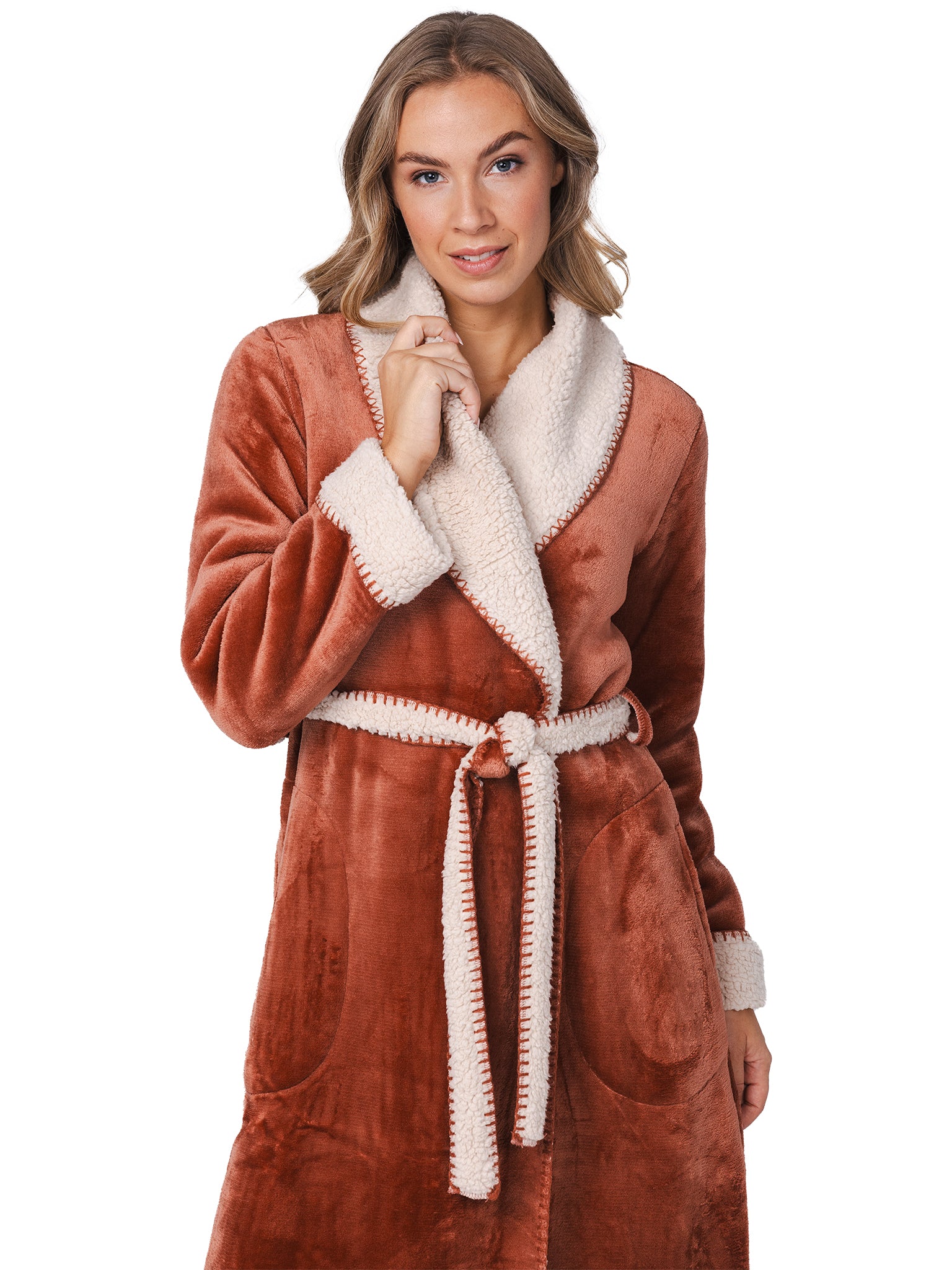 pastunette-premium-eternal-bademantel-braun-fleece-damen image 2