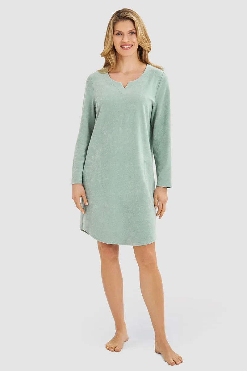 r-sch-be-happy-hauskleid-loungewear-gr-n-frottee-langarm image 1