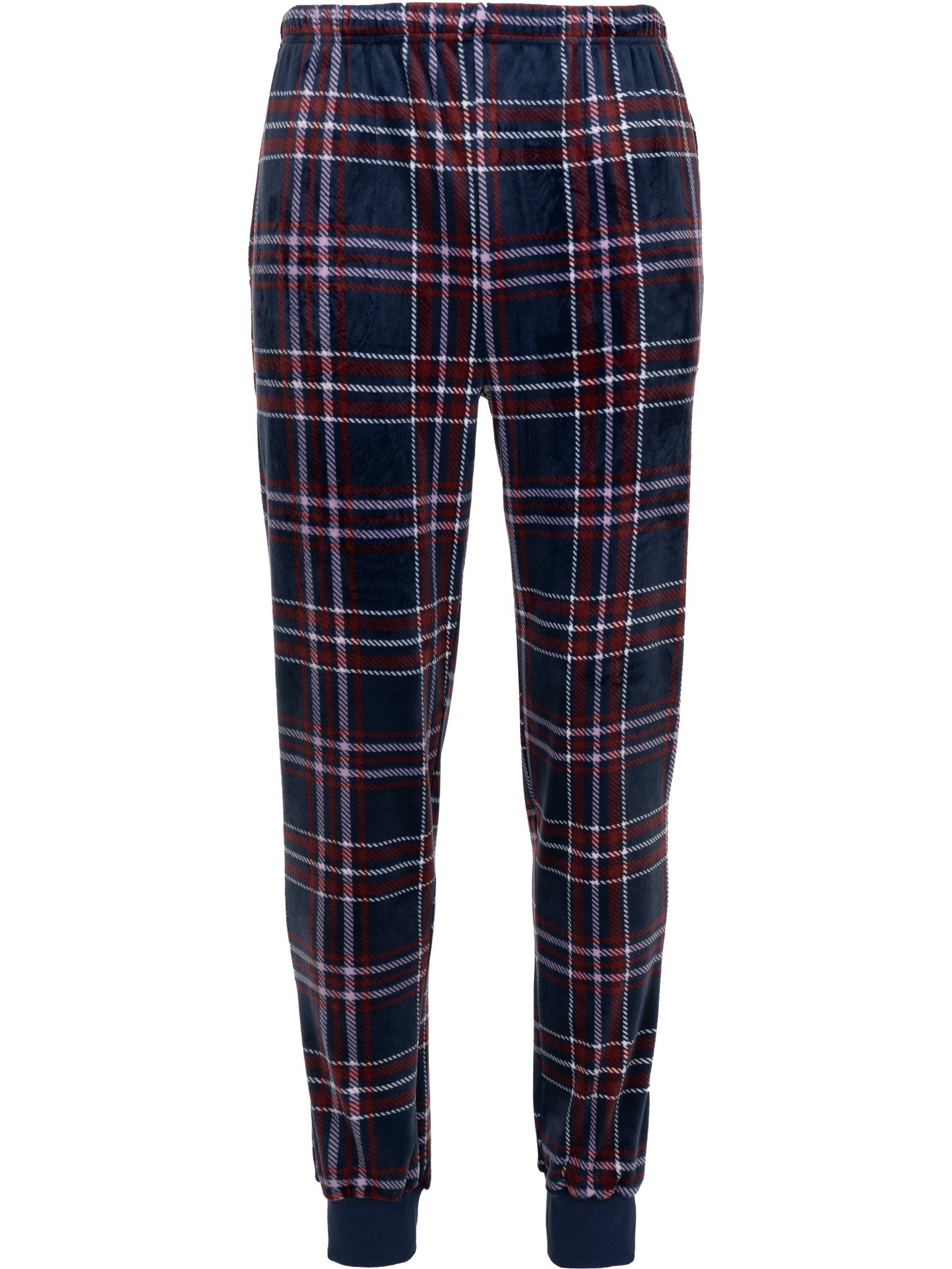 pastunette-northern-checks-pyjama-herren-dunkelblau-fleece image 5