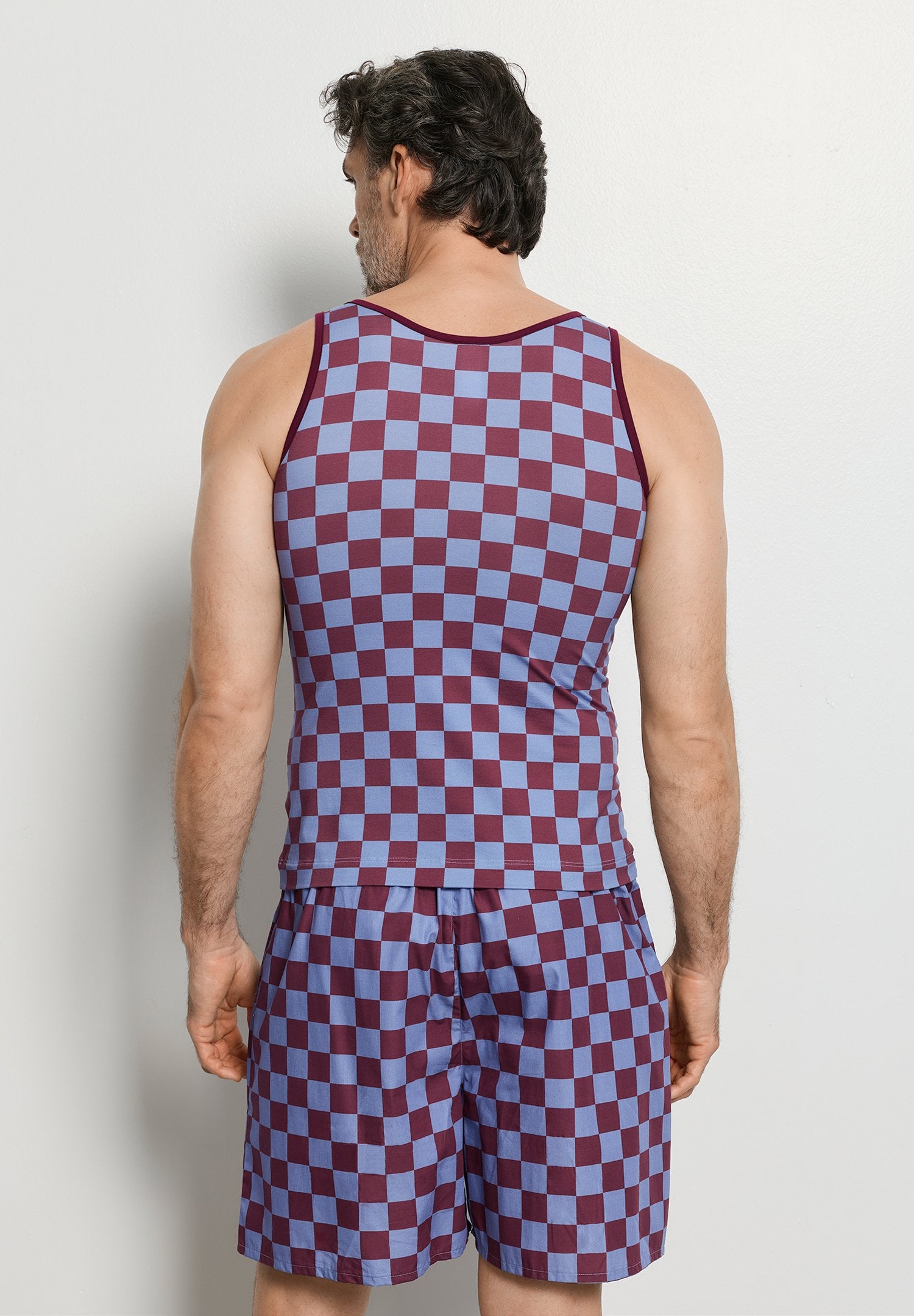 hanro-arthur-arbesser-076342-tank-top-chess-print-baumwolle image 7