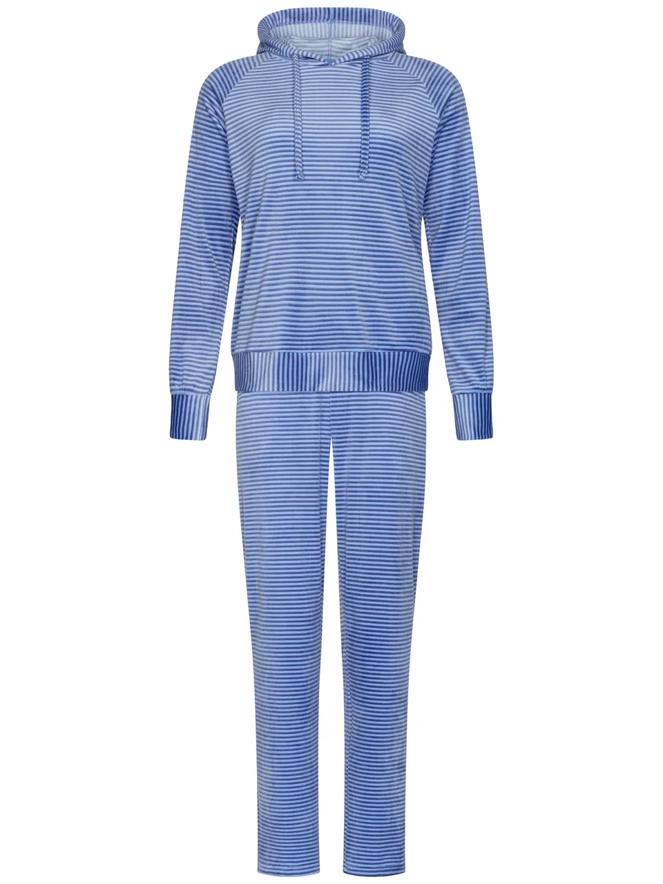 rebelle-frozen-sky-hausanzug-blau-gestreift-fleece-kapuze image 1