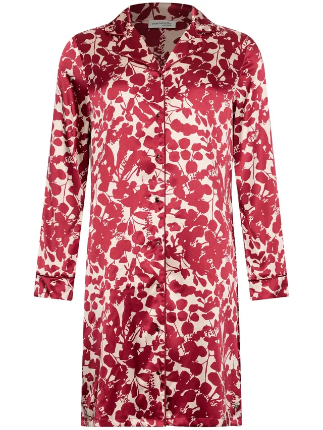 pastunette-premium-scarlet-bloom-nachthemd-satin-rot-blumen image 1