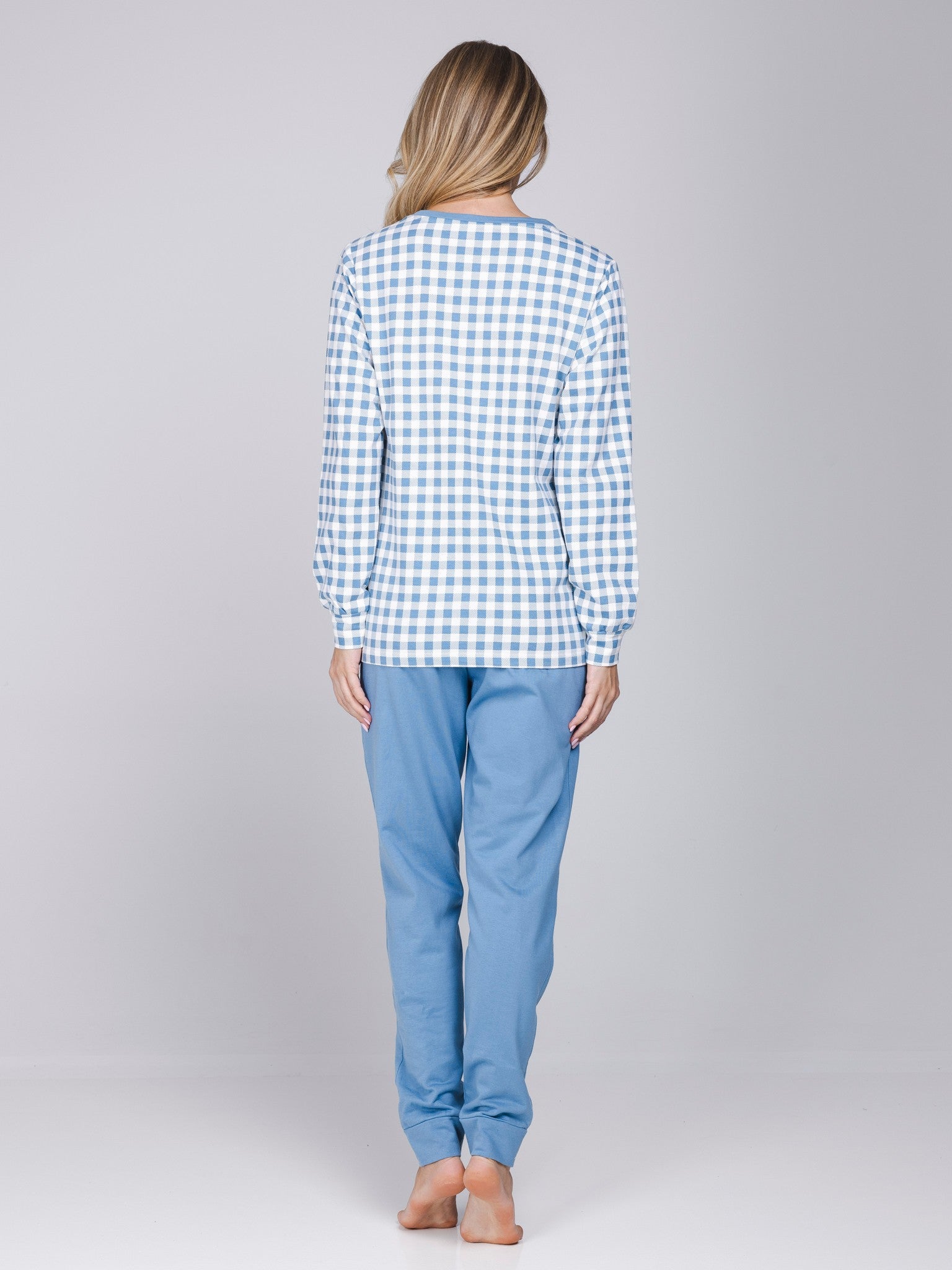 pastunette-blue-cottage-damen-pyjama-blau-baumwolle image 3
