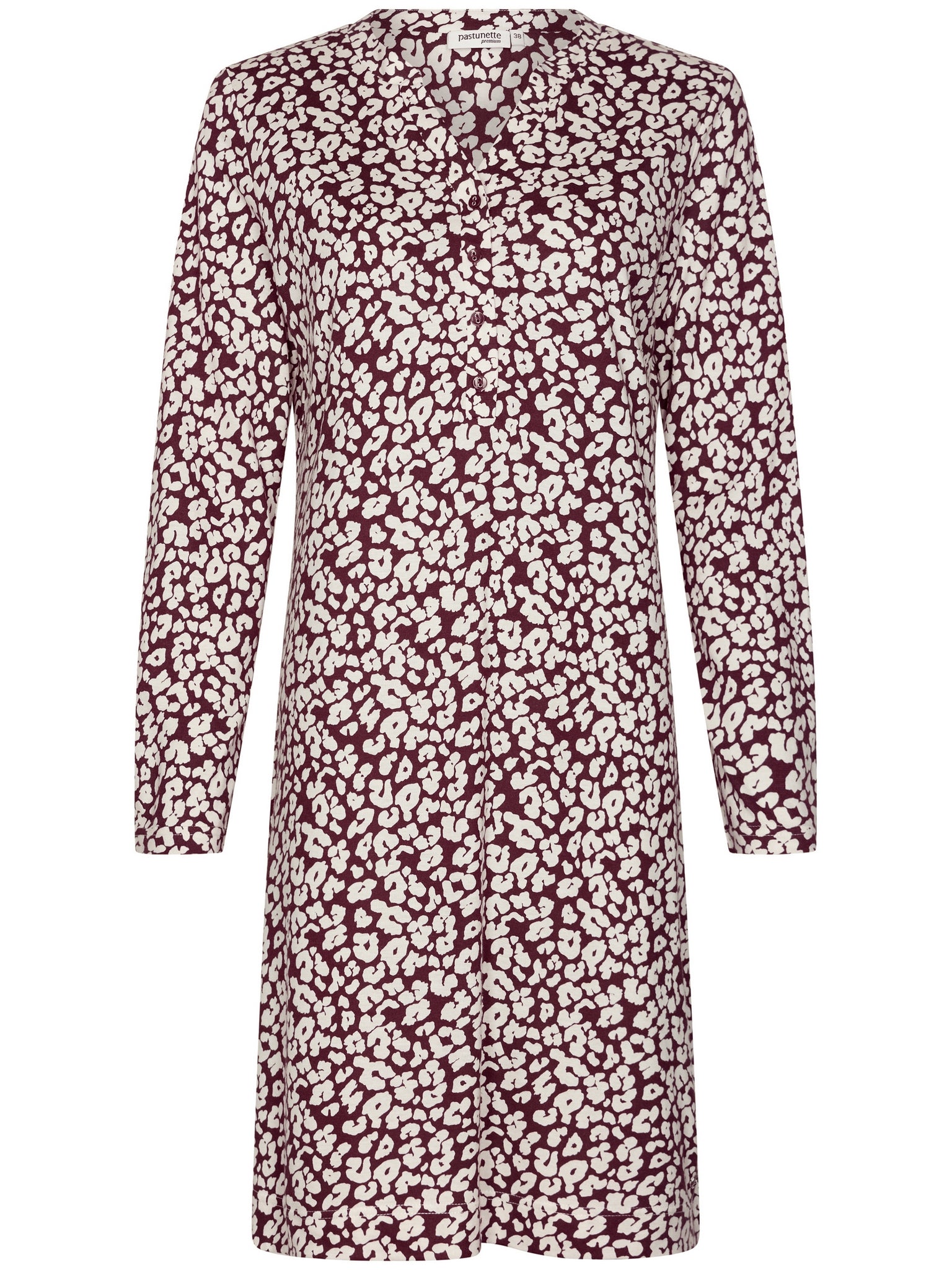 pastunette-premium-grace-nachthemd-bordeaux-animalprint image 1