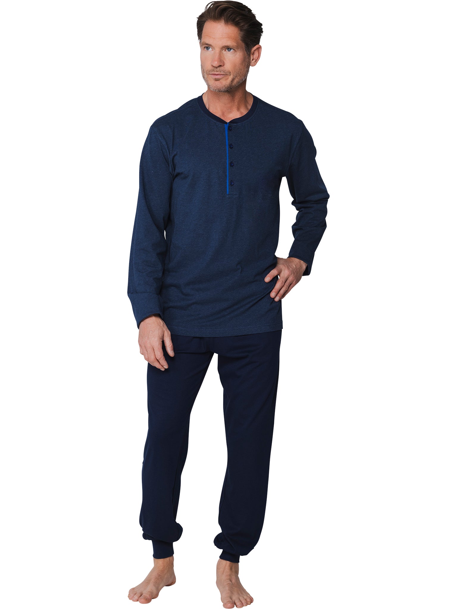pastunette-noos-pyjama-dunkelblau-baumwolle-langarm image 2
