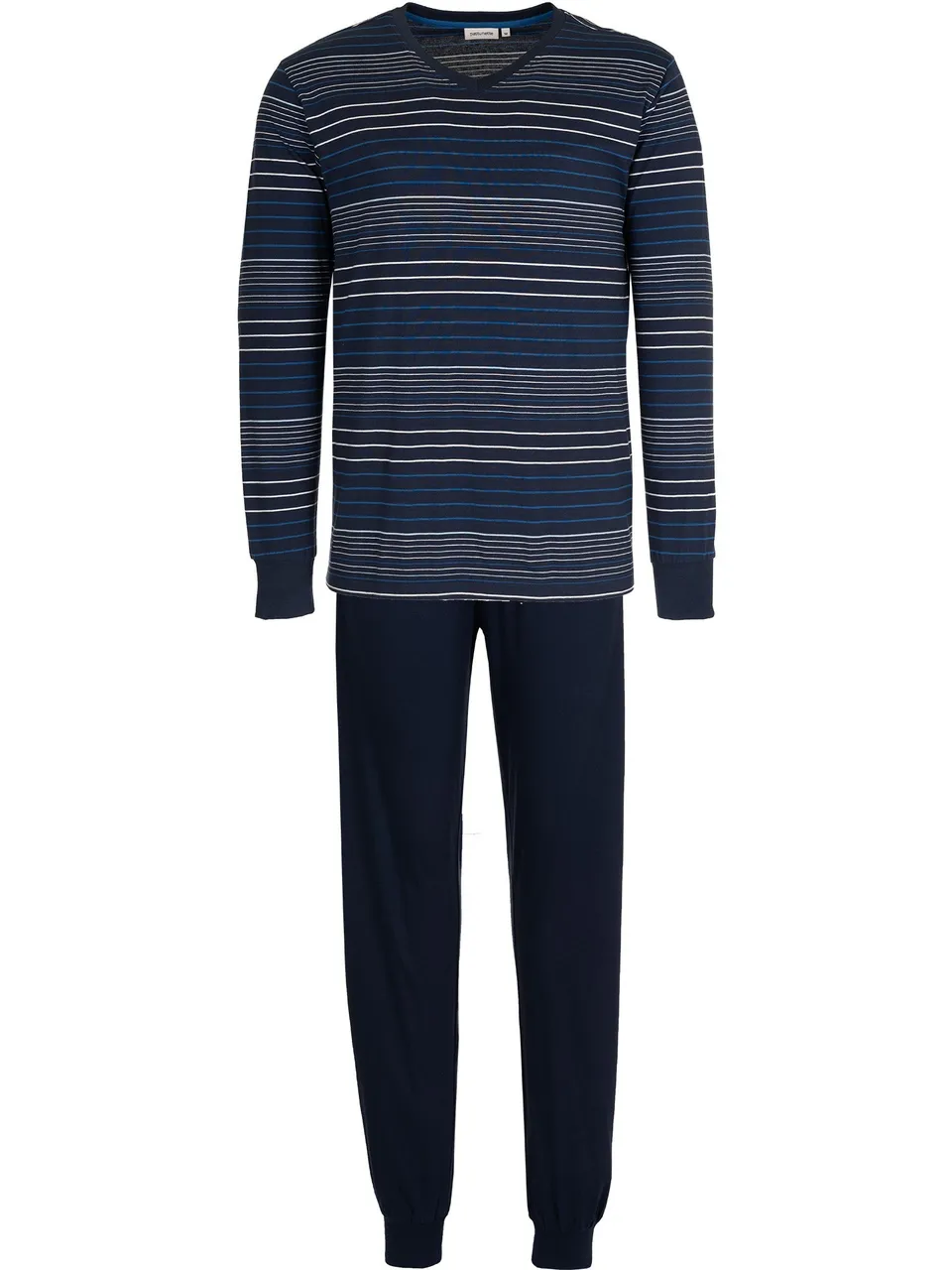 pastunette-noos-pyjama-dunkelblau-gestreift-baumwolle image 1