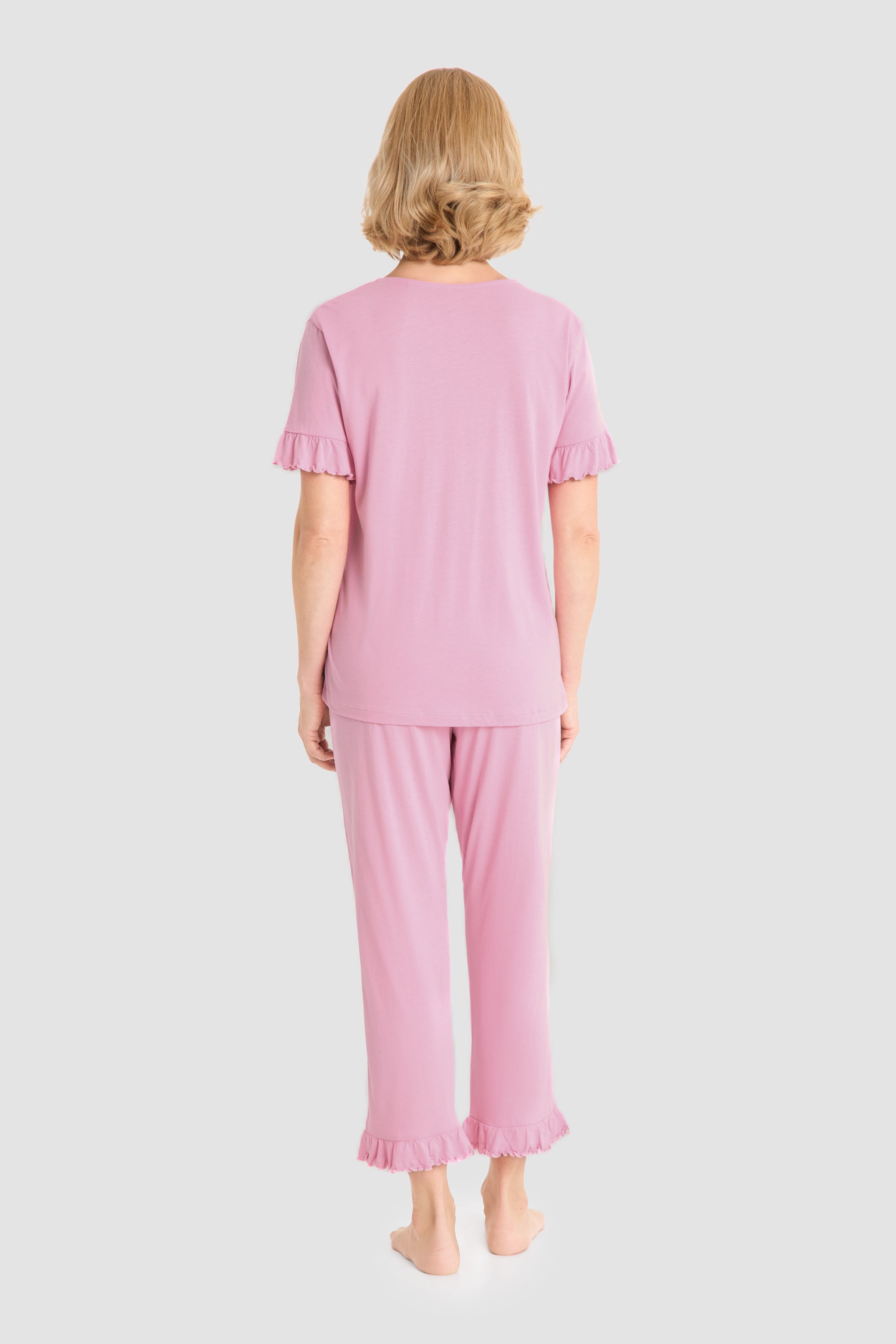 r-sch-be-happy-7-8-pyjama-kurzarm-rosa-blumendruck image 3