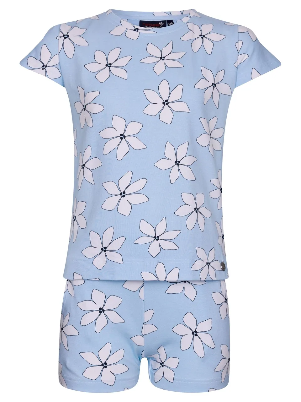 rebelle-flower-shortama-hellblau-blumen-bio-baumwolle image 1