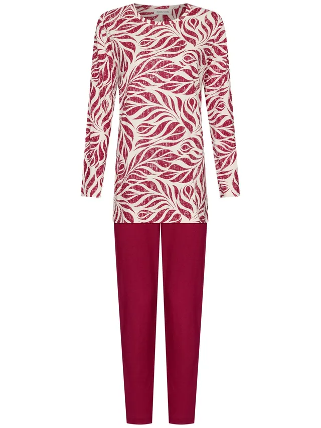pastunette-rosewood-comfort-pyjama-rot-bio-baumwolle image 1