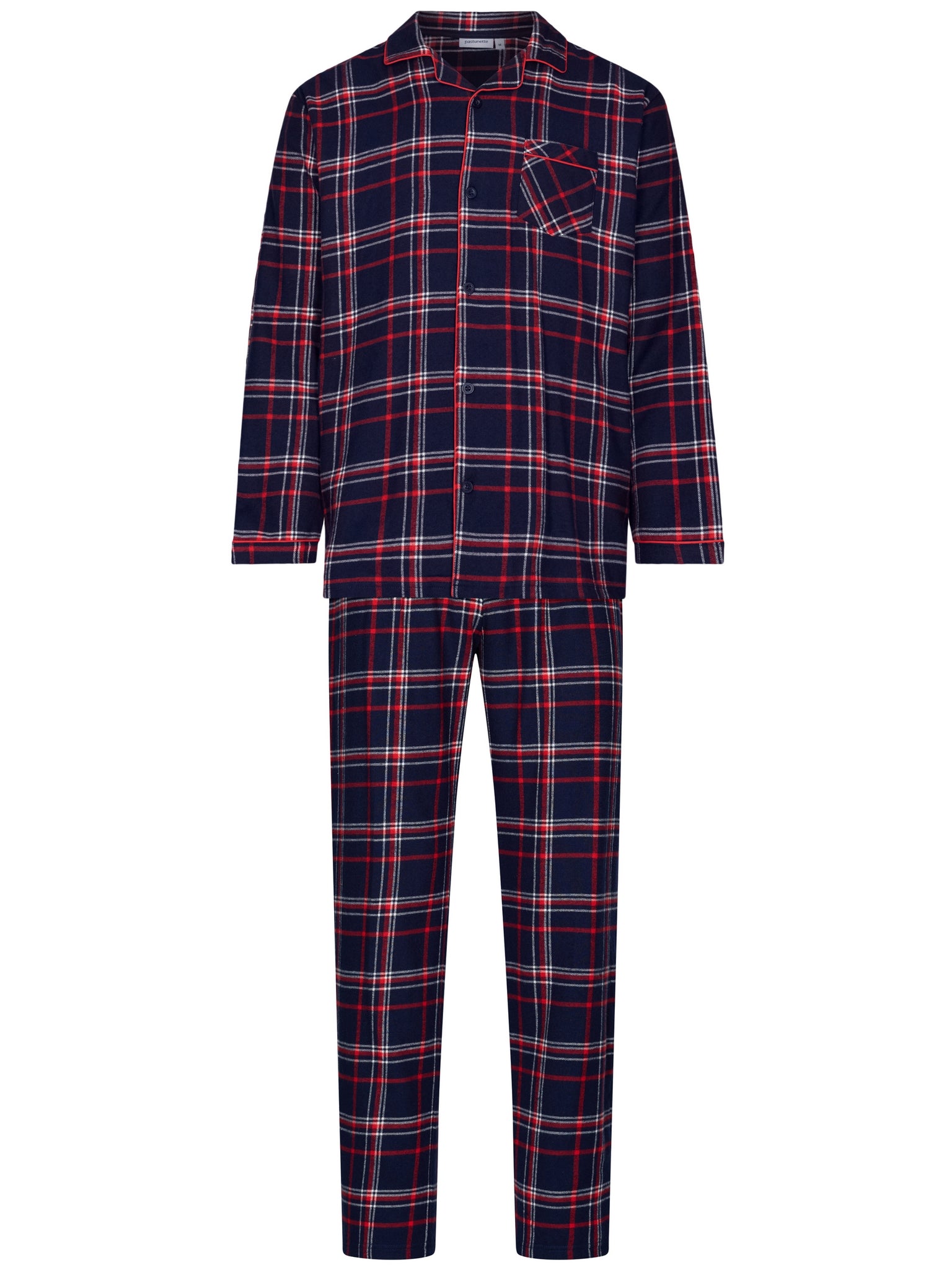 pastunette-aspen-ski-pyjama-blau-karo-flanell image 1