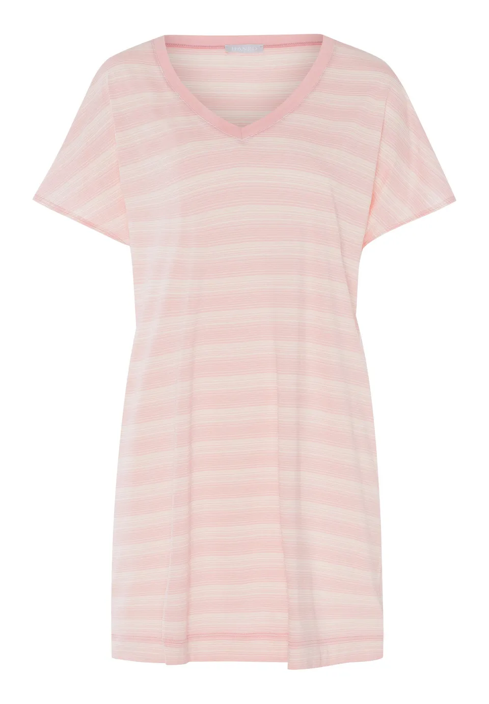 hanro-laura-nachthemd-85cm-kurzarm-coral-stripes-modal image 1