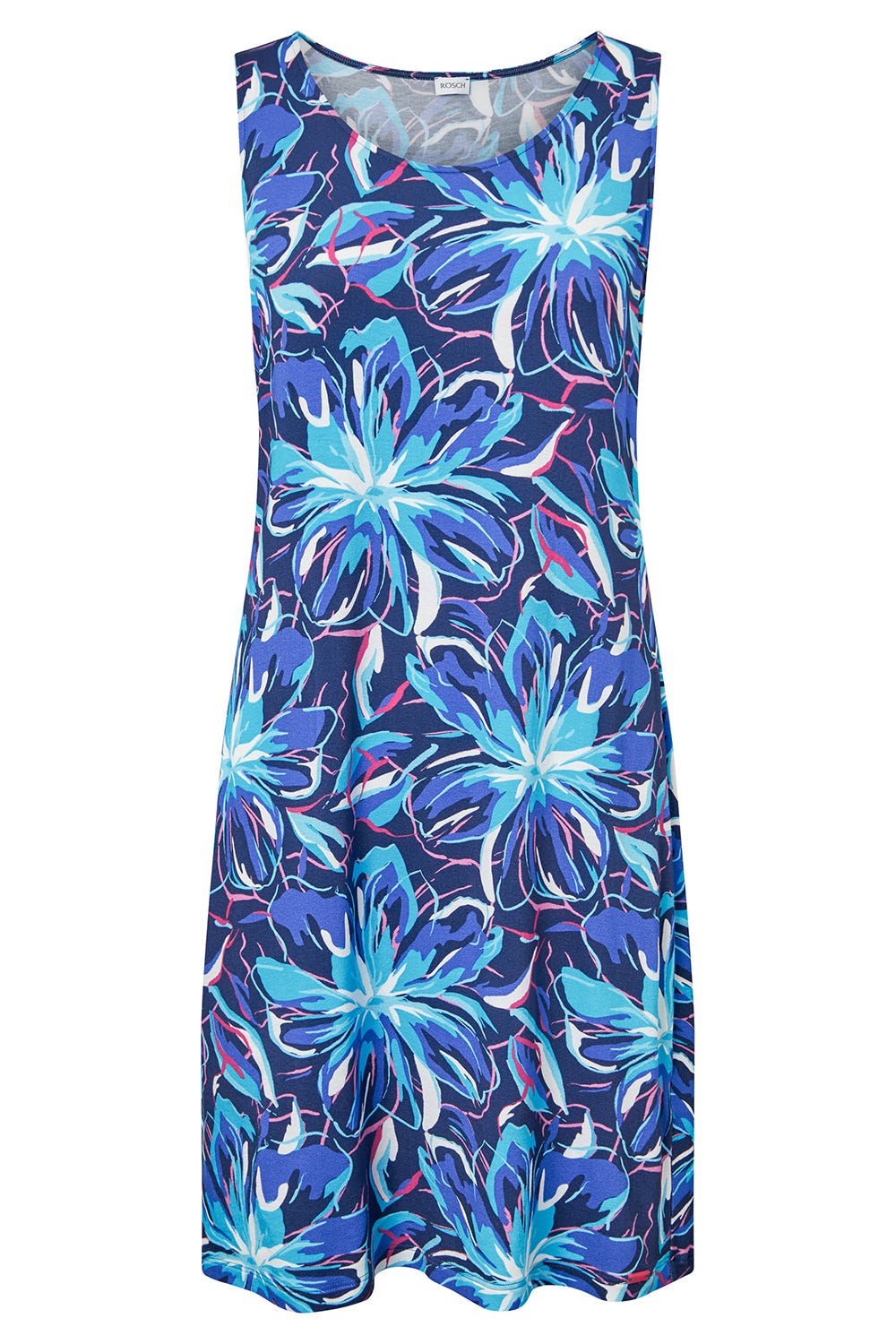 r-sch-be-happy-strandkleid-knielang-sommerkleid-blau-blumen image 2