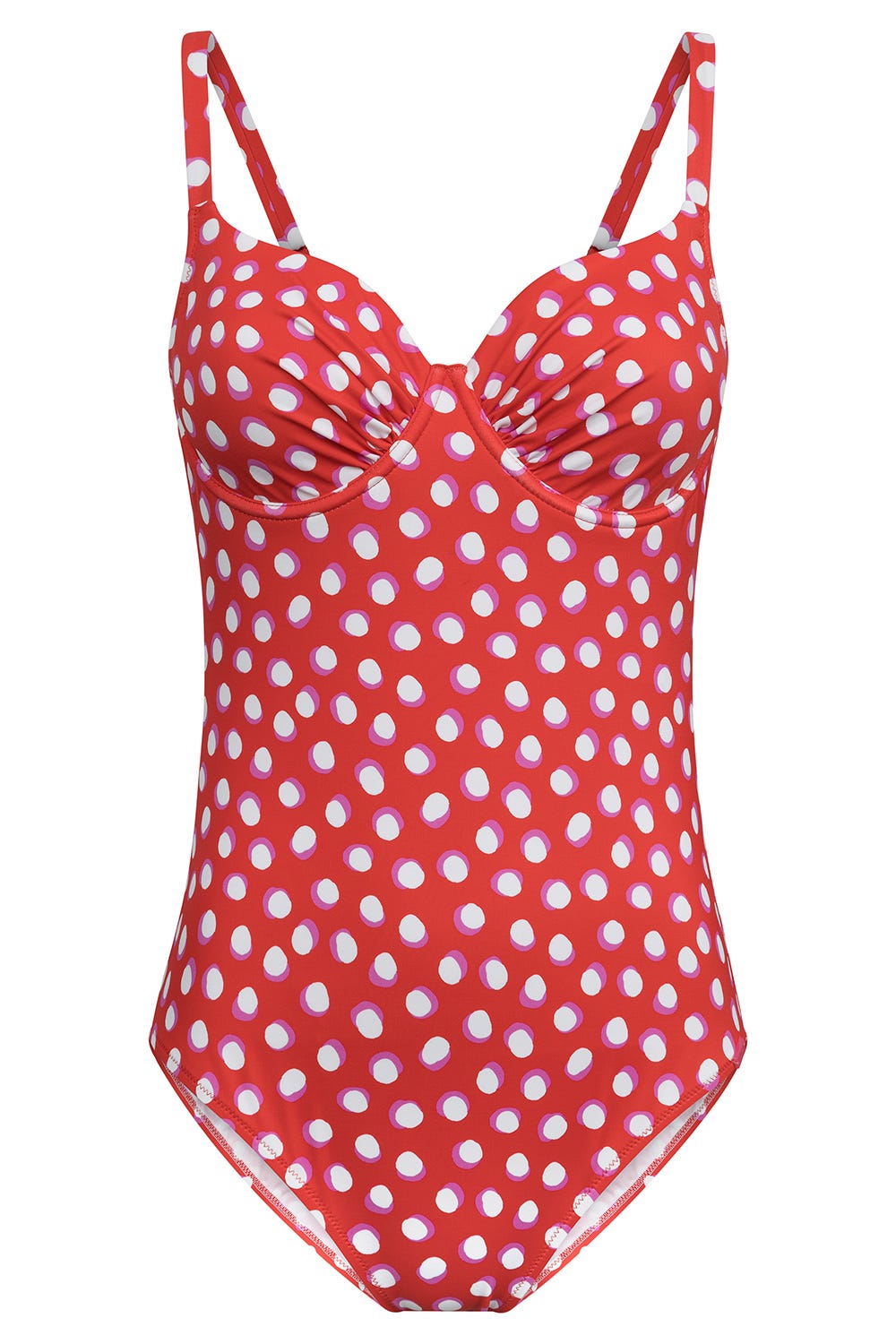 r-sch-be-happy-badeanzug-rot-tupfen-mit-b-gel-cup-b image 2
