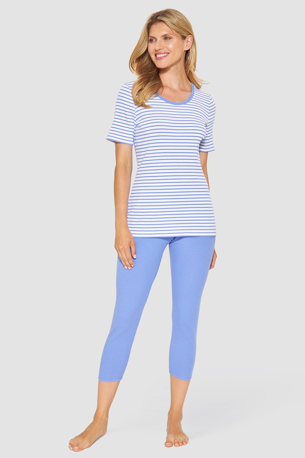 r-sch-be-happy-pyjama-7-8-schlafanzug-blau-ringel image 1
