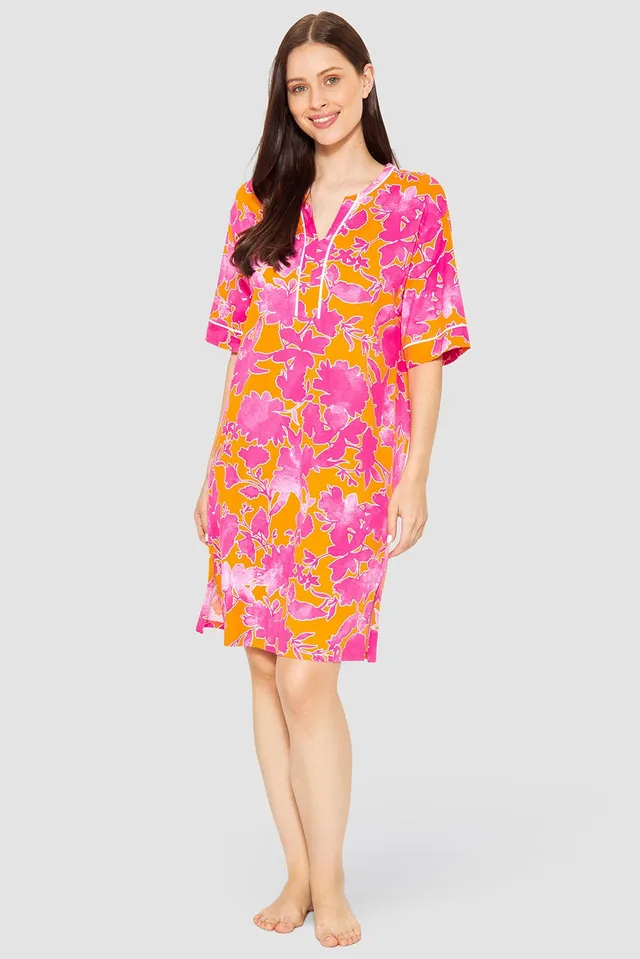 r-sch-be-happy-nachthemd-knielang-pink-orange-kimono image 1