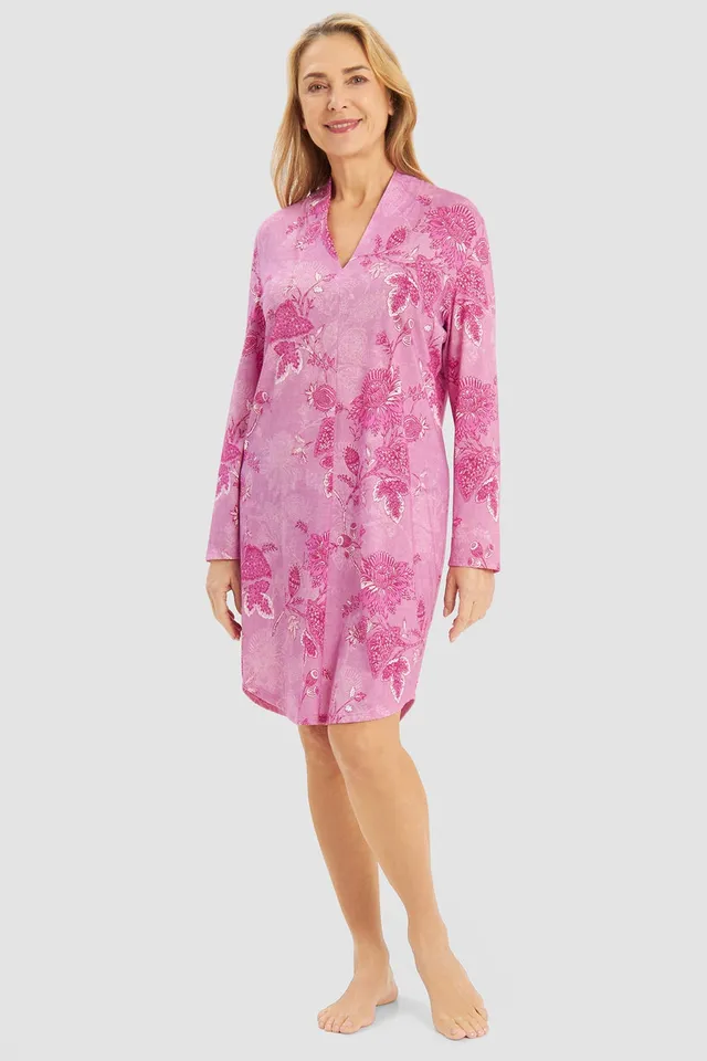 r-sch-be-happy-nachthemd-pink-ornamentdruck-langarm image 1