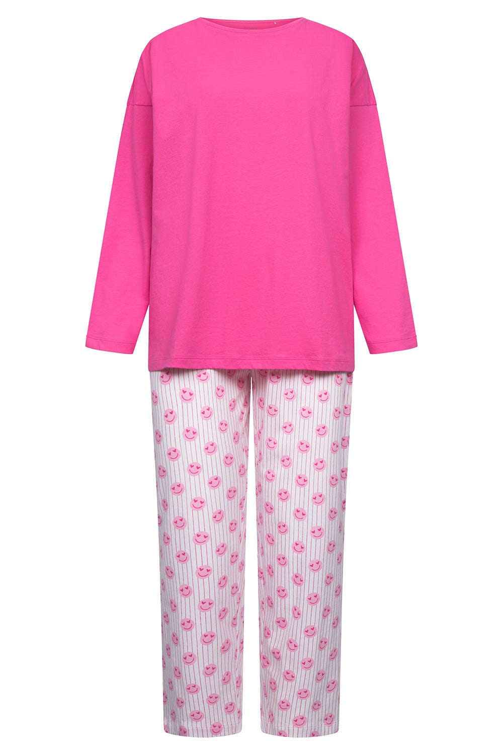 r-sch-be-happy-7-8-pyjama-pink-smiley-druck-langarm image 2