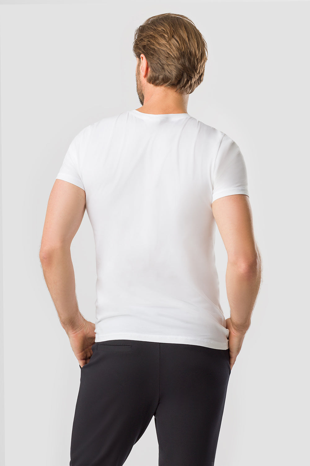 r-sch-be-happy-herren-shirt-kurz-t-shirt-wei-rundhals image 3