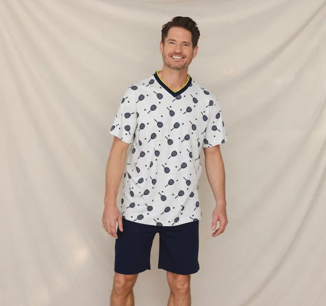 pastunette-padel-shortama-grau-baumwollmix-kurz image 1