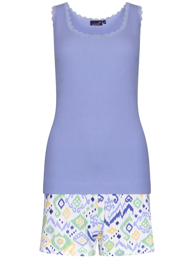 rebelle-ikat-shortama-lila-bio-baumwolle-top-shorts image 1
