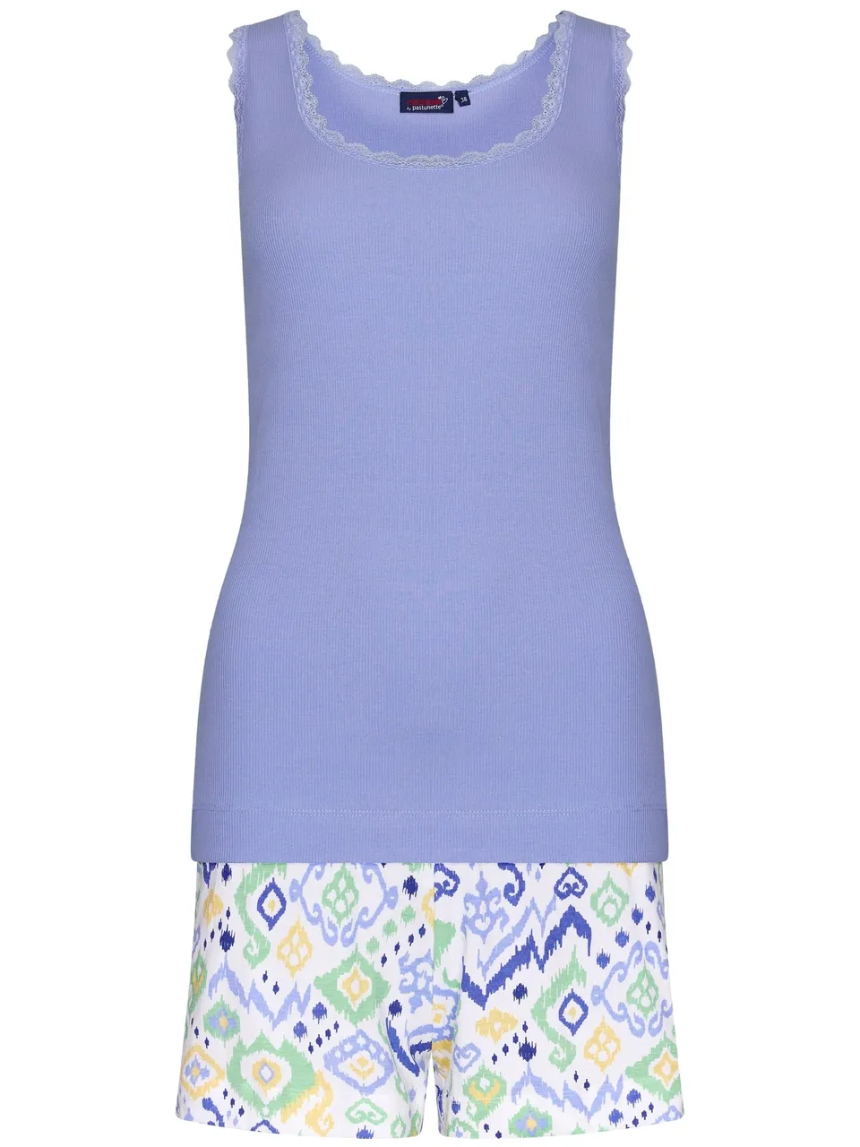rebelle-ikat-shortama-lila-bio-baumwolle-top-shorts image 1