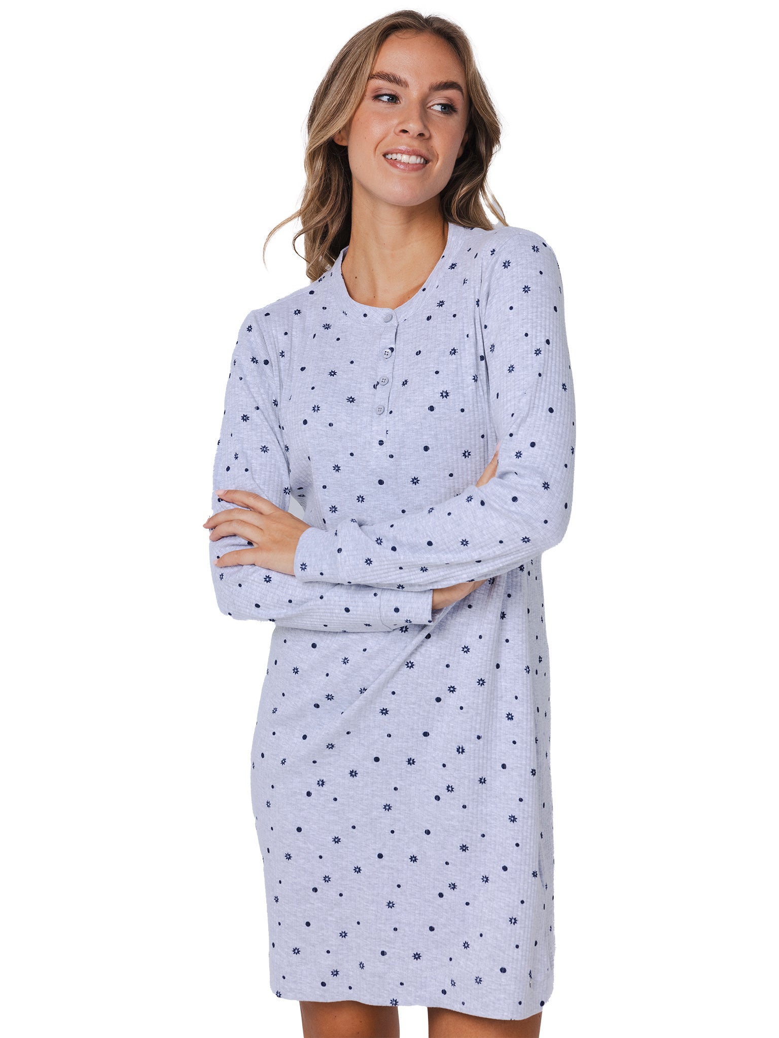 rebelle-silver-frost-nachthemd-grau-baumwolle-langarm image 4
