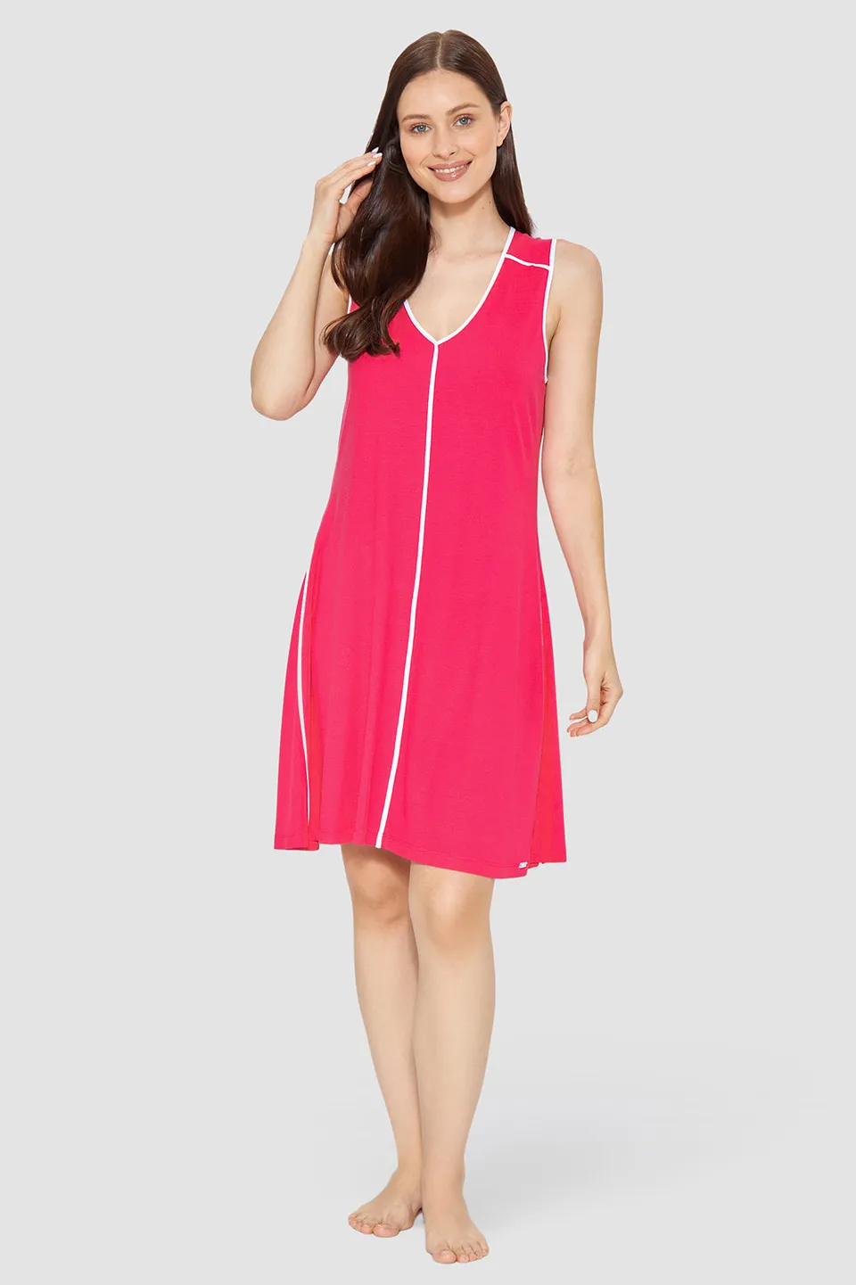 r-sch-be-happy-strandkleid-knielang-pink-v-ausschnitt-2 image 1