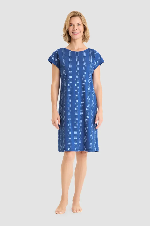 r-sch-be-happy-nachthemd-streifen-blau-baumwolle-knielang image 1